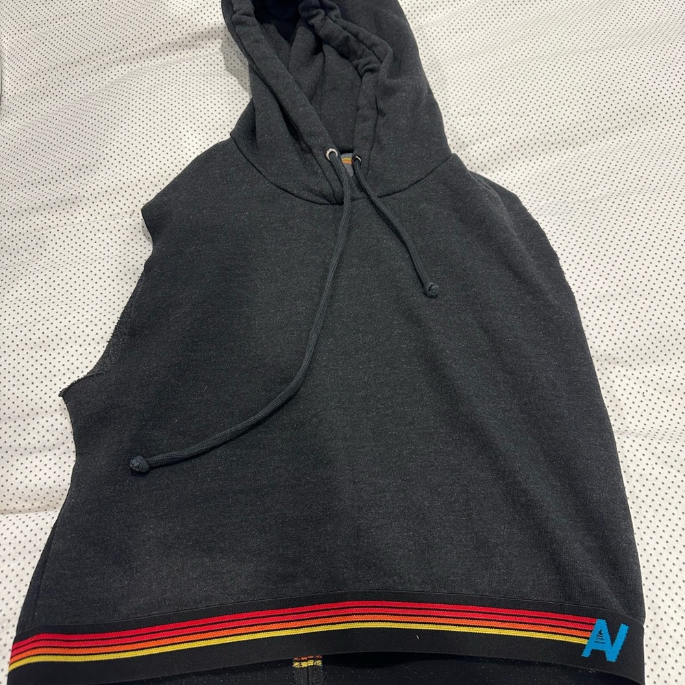 Aviator Nation Charcoal Hoodie with Yellow Accent